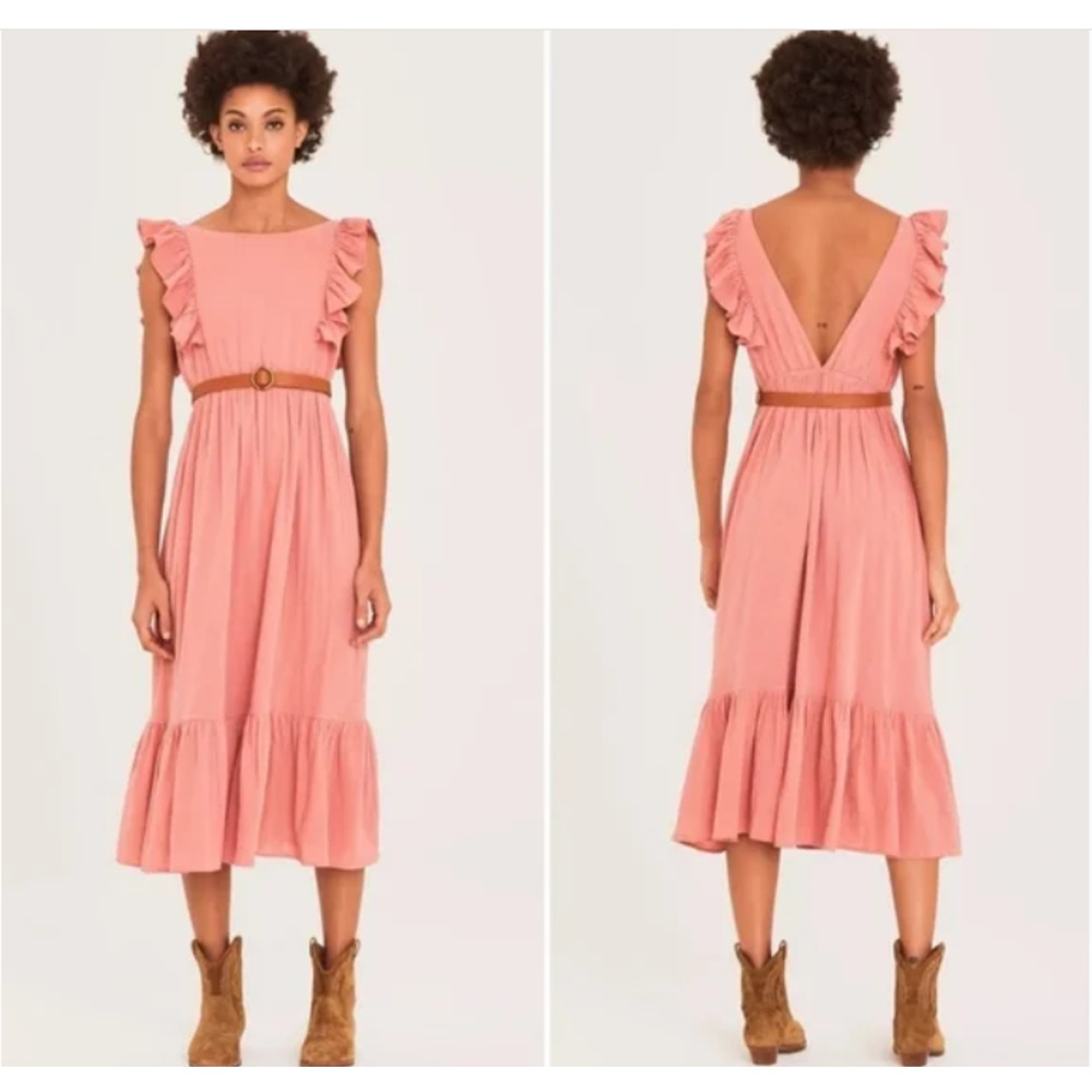 BA&SH Joyce Backless Midi Dress Size Medium - Picture 1 of 12
